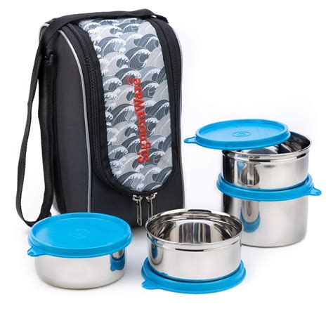 signoraware best steel lunch box set of 4|signoraware executive steel lunch box.